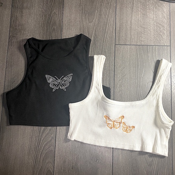 Butterfly Crop Tops - Picture 1 of 7
